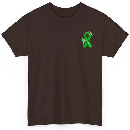 Depression Awareness Floral Green Ribbon Depression Support Classic Unisex T-Shirt