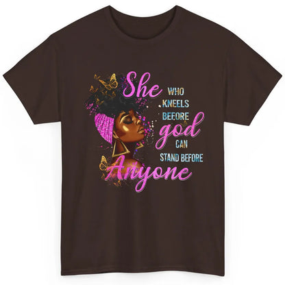 Black Girl She Who Kneels Before God Christian Afro Women Classic Unisex T-Shirt