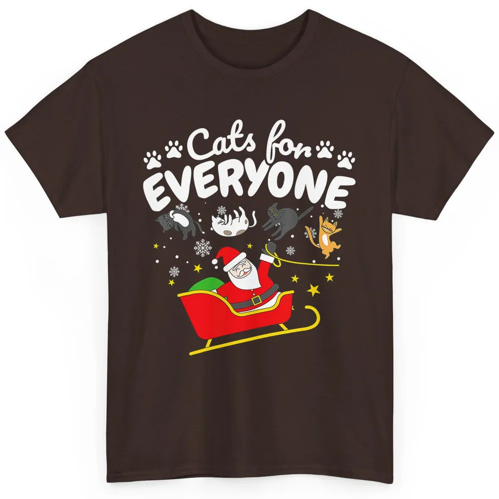 Merry Christmas Funny Cat For Everyone Santa Claus Reindeer Classic Unisex T-Shirt