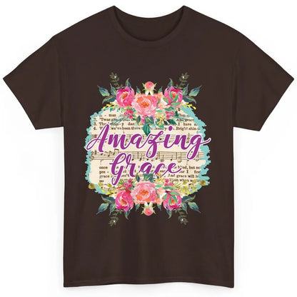 Floral Amazing Grace Jesus Lovers Christian Religious Gift Classic Unisex T-Shirt