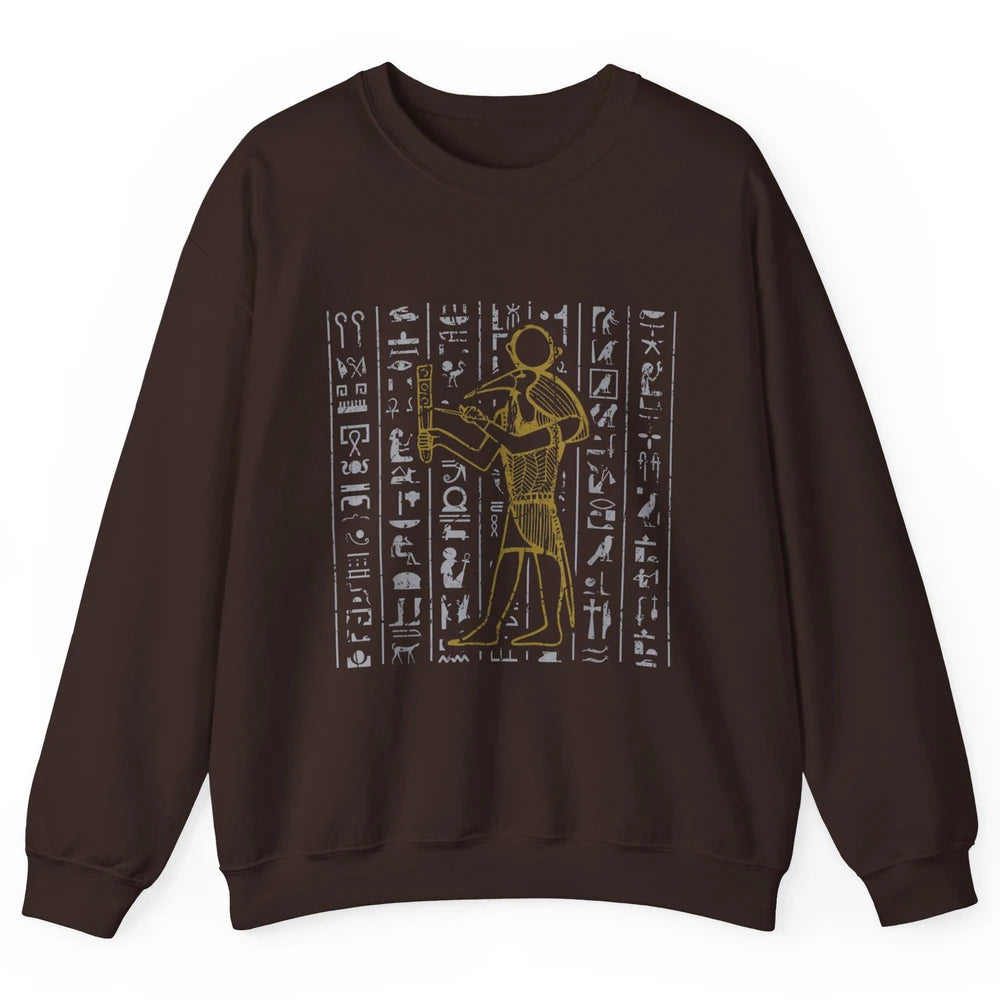 Ancient Egyptian Hieroglyphics Egypt Pyramid Archaeologist Unisex Crewneck Sweatshirt