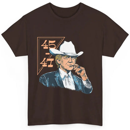 Donald Trump 2024 45 47 Vintage Cowboy Rodeo Western Country Trump Political Classic Unisex T-Shirt