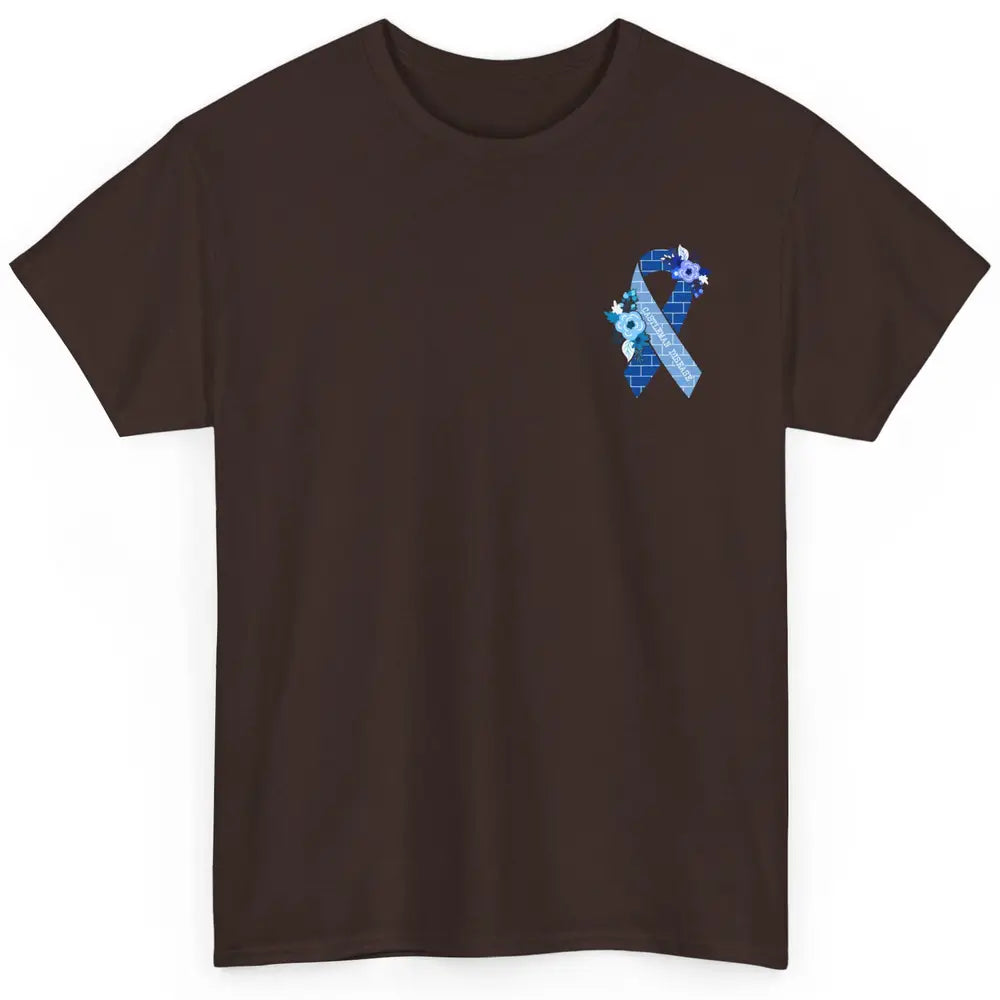 Castleman Disease Awareness Floral Blue Ribbon Rare Disease Classic Unisex T-Shirt