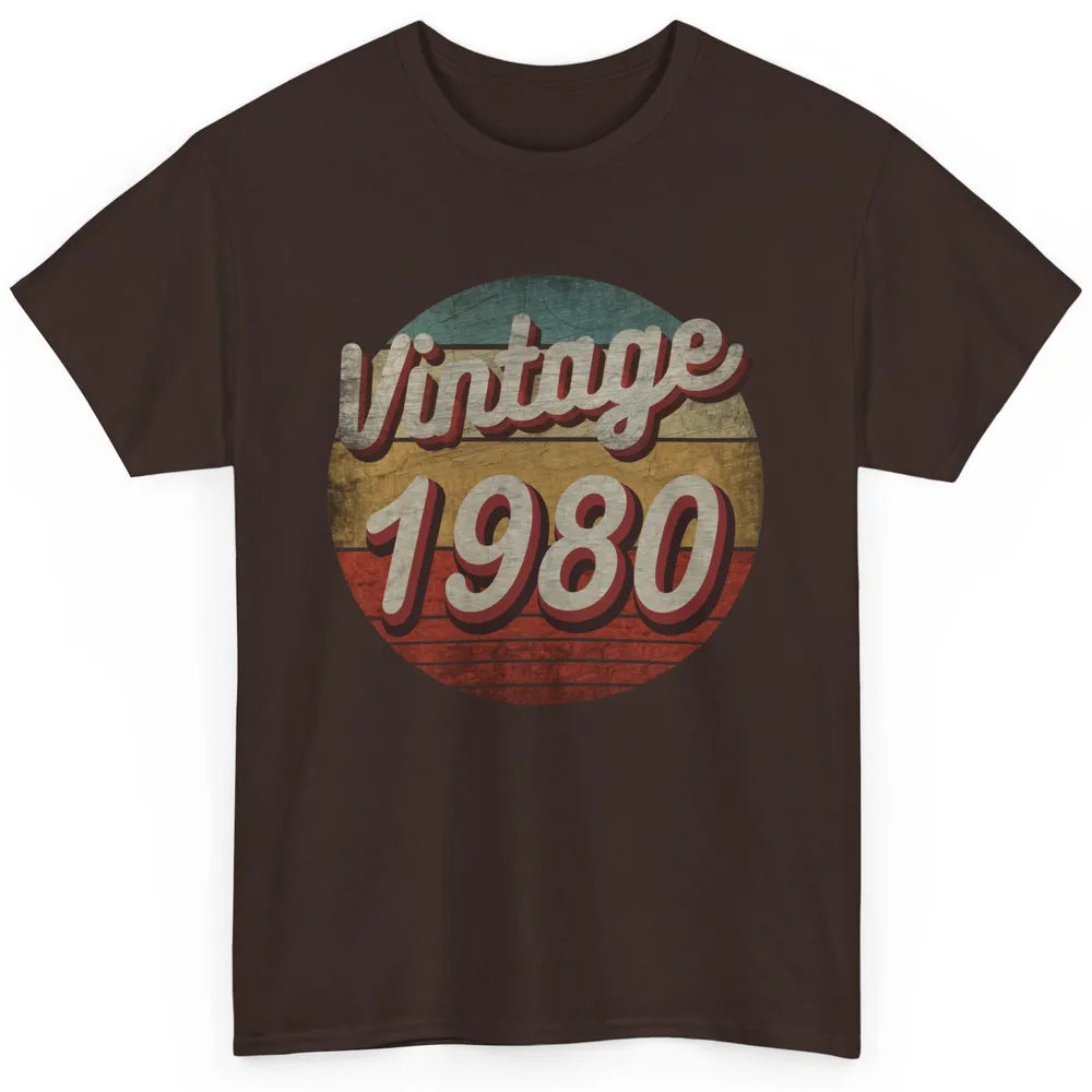 Retro Vintage 1980 Men Women Birthday Gift Born In 1980s Classic Unisex T-Shirt