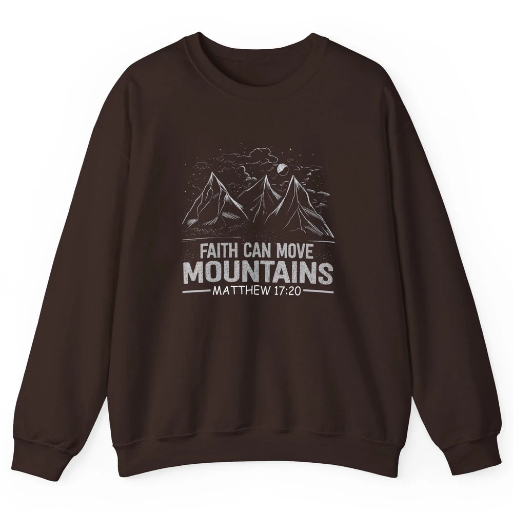 Vintage Faith Move Mountains Bible Verse Jesus Christian God Unisex Crewneck Sweatshirt