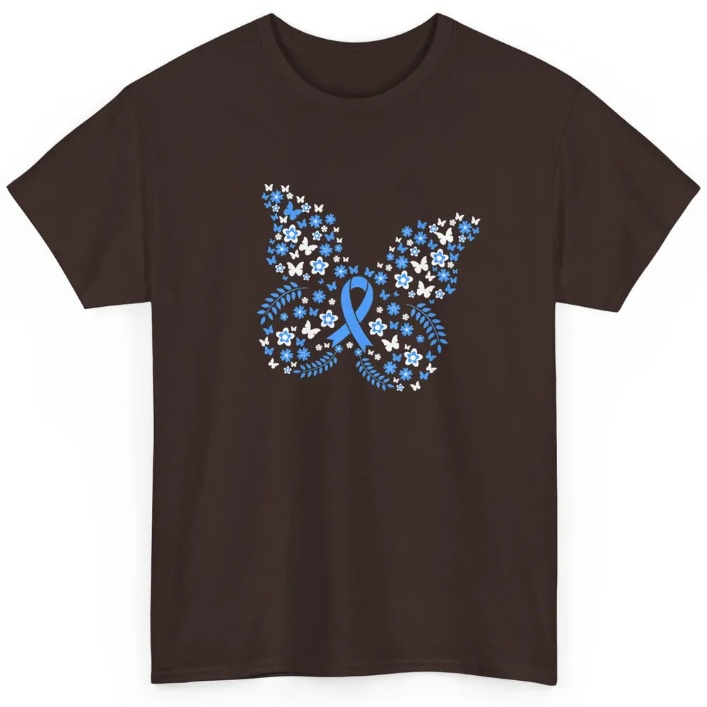 Cool Butterfly Warrior Blue Ribbon Prostate Cancer Awareness Classic Unisex T-Shirt