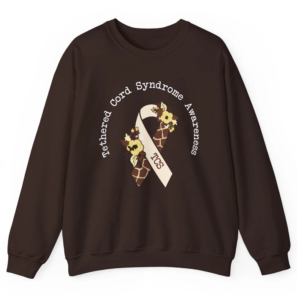 Tethered Cord Syndrome Awareness TCS Multiple Colored Ribbon Unisex Crewneck Sweatshirt