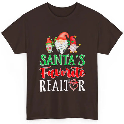 Christmas Xmas Gnomes Santa Favorite Realtor Real Estate Classic Unisex T-Shirt