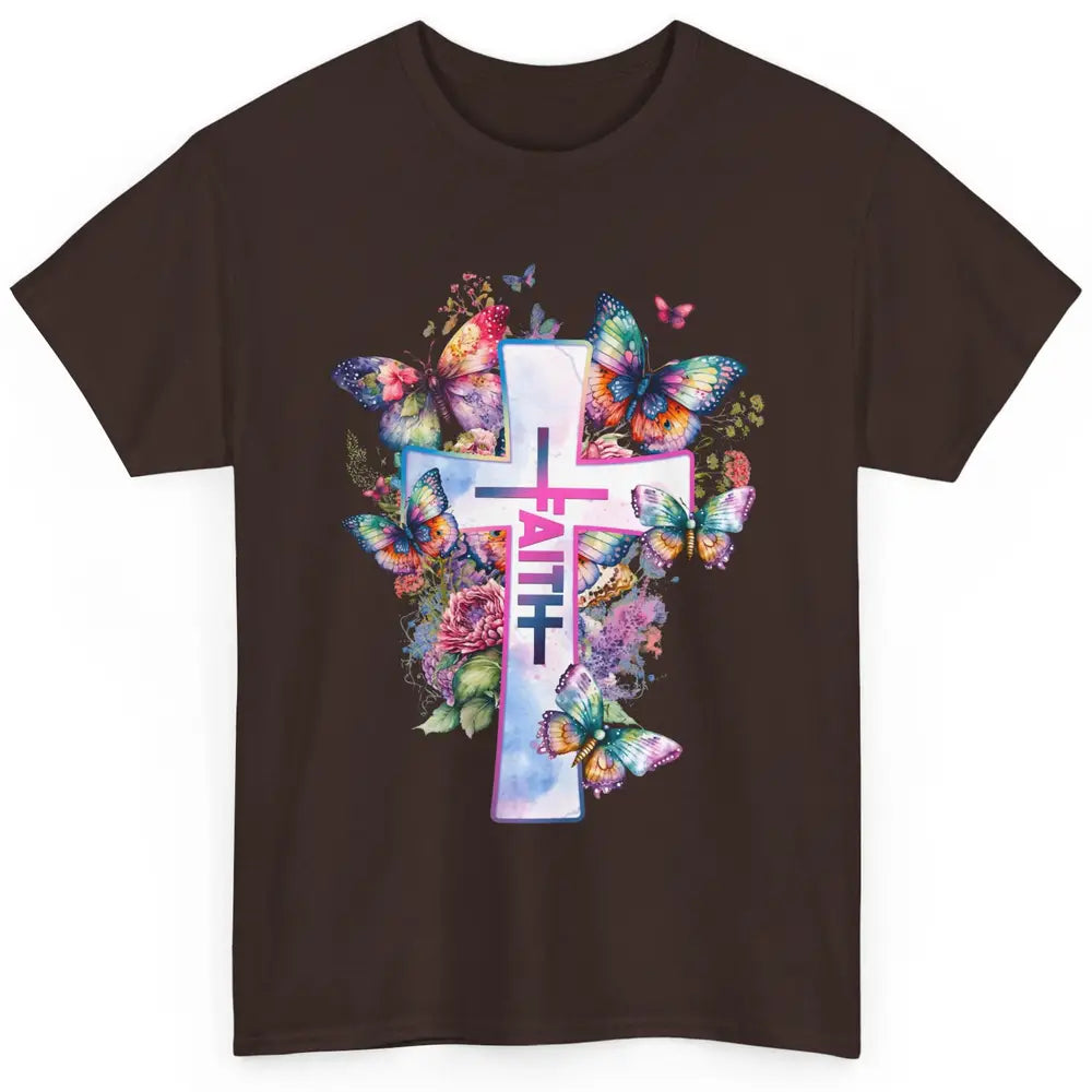 Christian Butterflies Jesus Cross Faith Bible Religious Classic Unisex T-Shirt