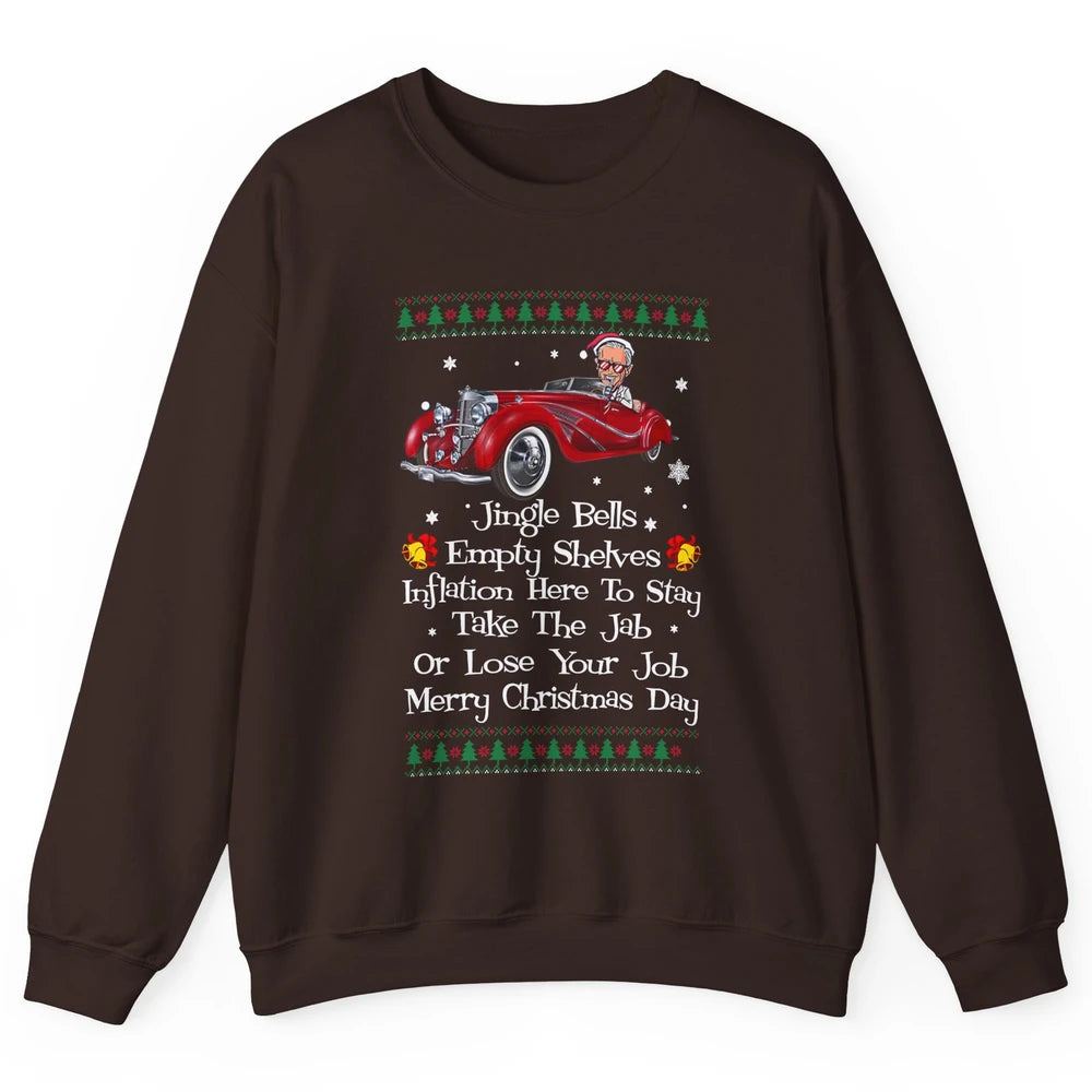 Funny Joe Biden Driving Jingle Bells Santa Christmas Costume Unisex Crewneck Sweatshirt