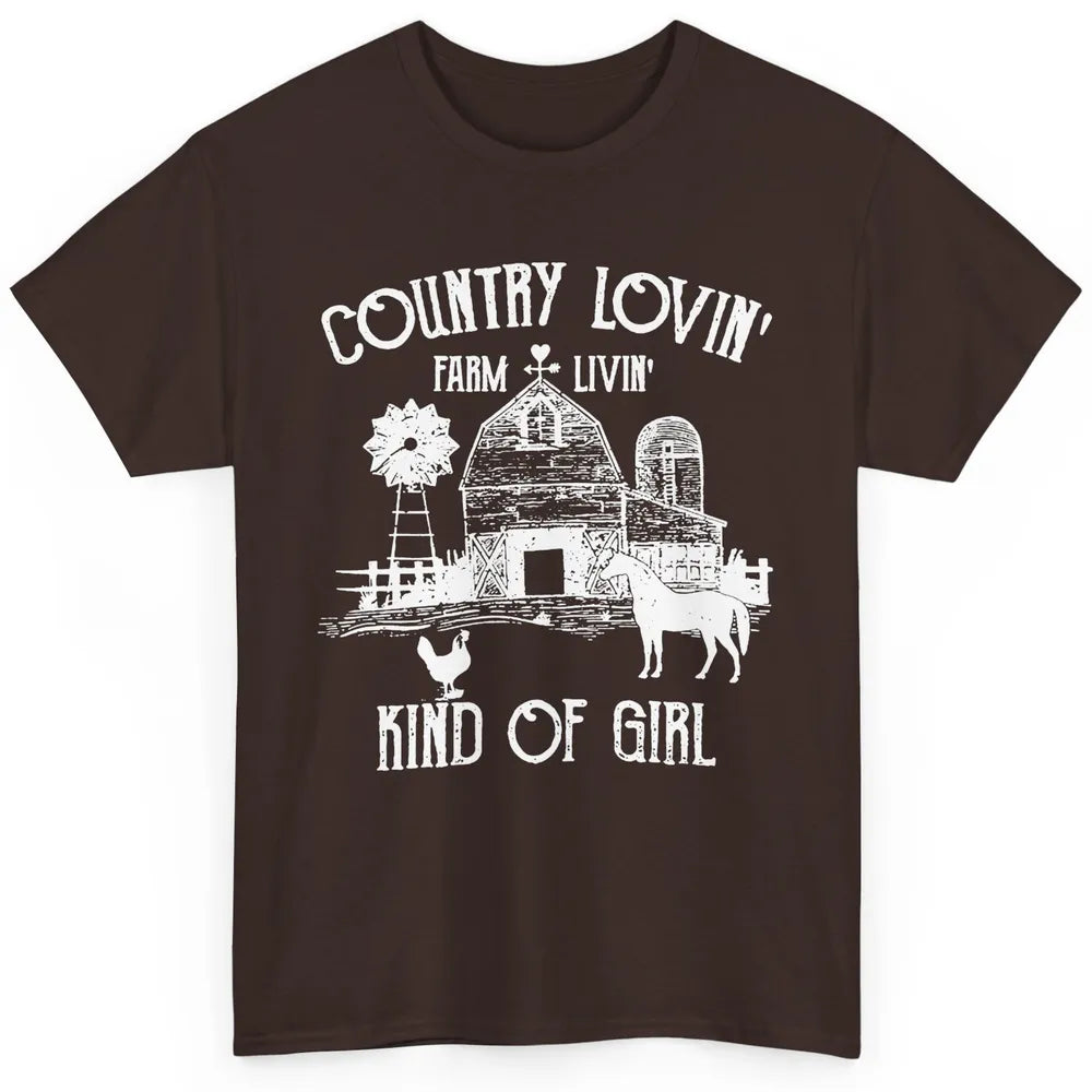 Country Lovin' Farm Livin' Farming Barn Farm Life Farmer Classic Unisex T-Shirt