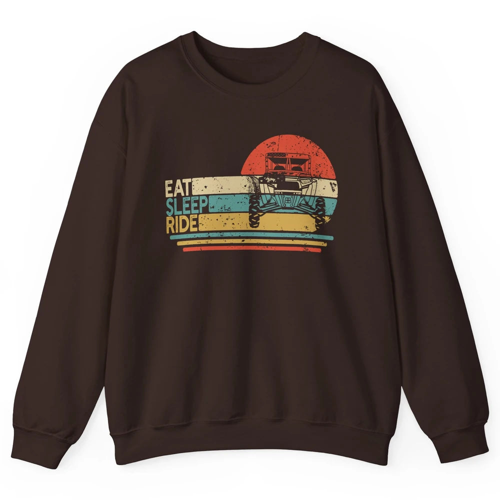 Vintage UTV Mud Riding Eat Sleep Ride SXS Life Offroad Rider Unisex Crewneck Sweatshirt