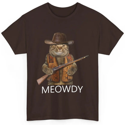 Funny Cat Cowboy Costume Meowdy Western Country Cat Lovers Classic Unisex T-Shirt