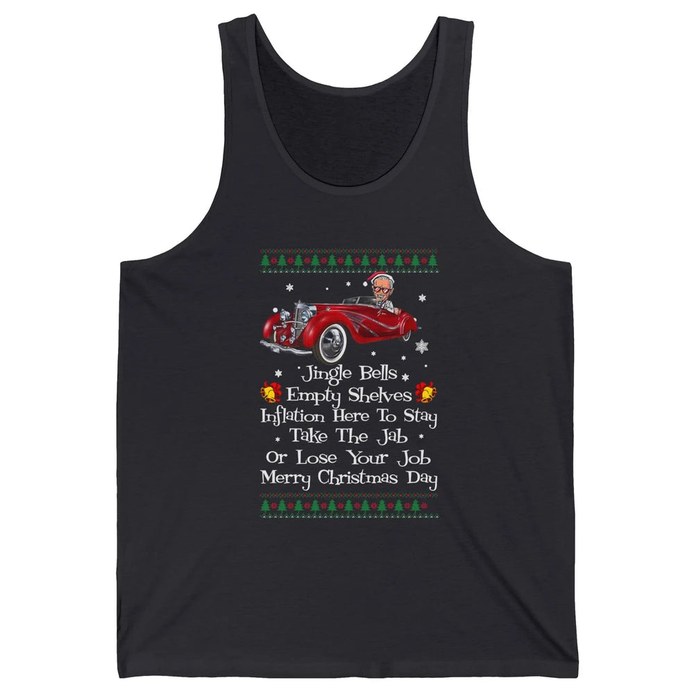 Funny Joe Biden Driving Jingle Bells Santa Christmas Costume Unisex Jersey Tank