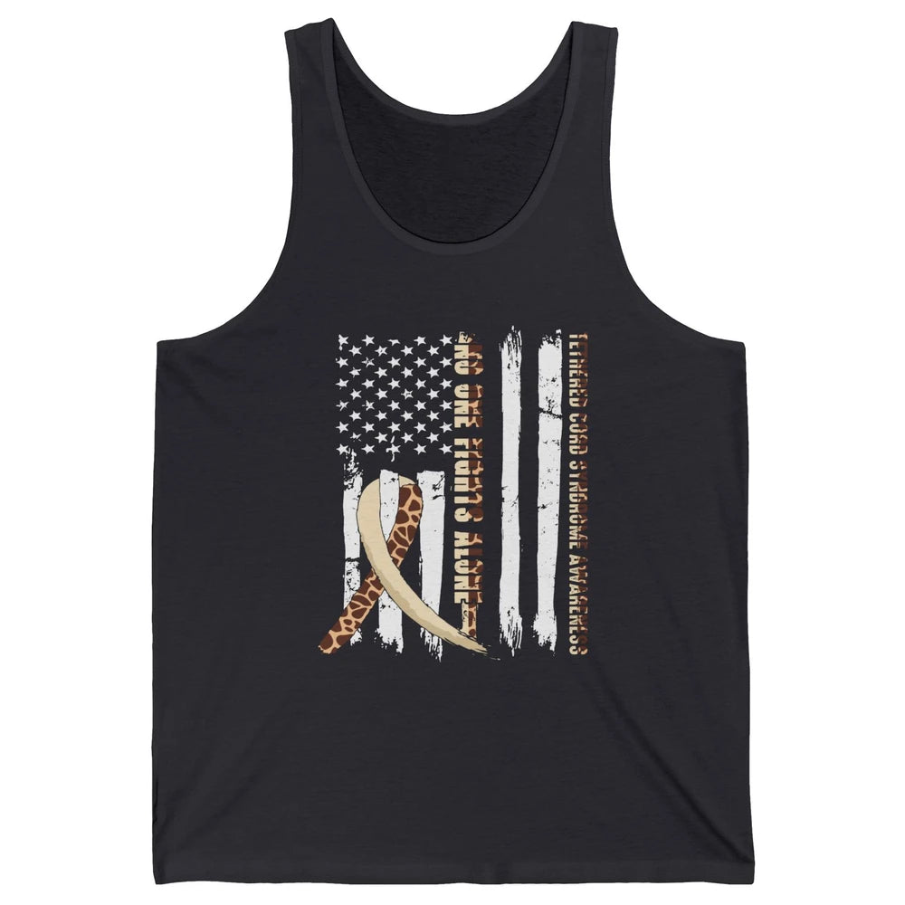 Tethered Cord Syndrome TCS Ribbon No One Fight Alone US Flag Unisex Jersey Tank