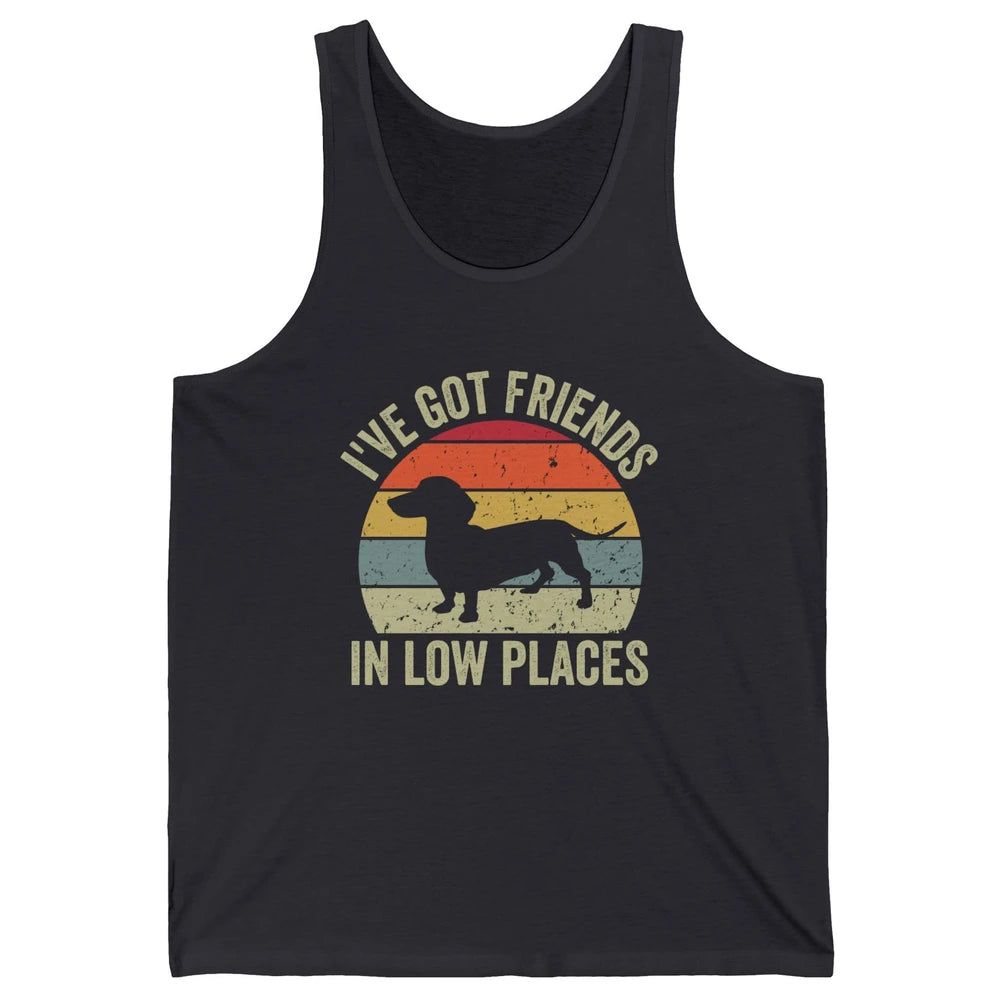 Vintage Dachshund I've Got Friends In Low Places Wiener Mom Unisex Jersey Tank