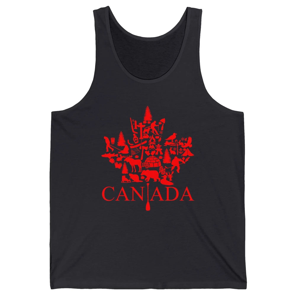 Canada Maple Leaf Canadian Symbols Canadian Root Gift Unisex Jersey Tank