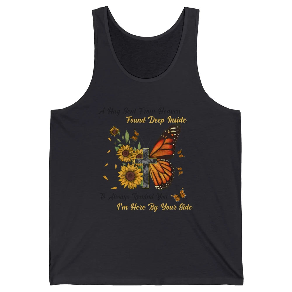 Butterfly Sunflower Jesus Cross Im By Your Side Heaven Angel Unisex Jersey Tank