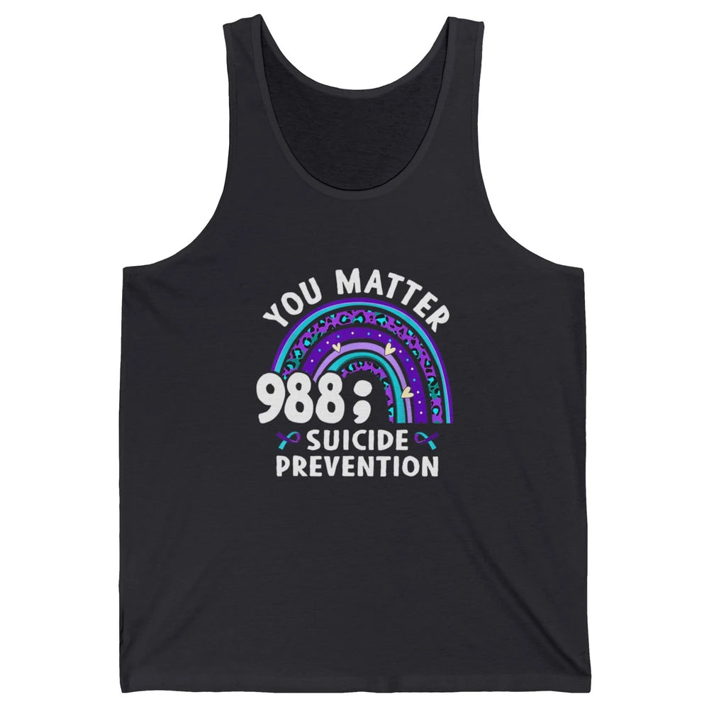 Suicide Prevention Month Hotline Semicolon Rainbow Warrior Unisex Jersey Tank