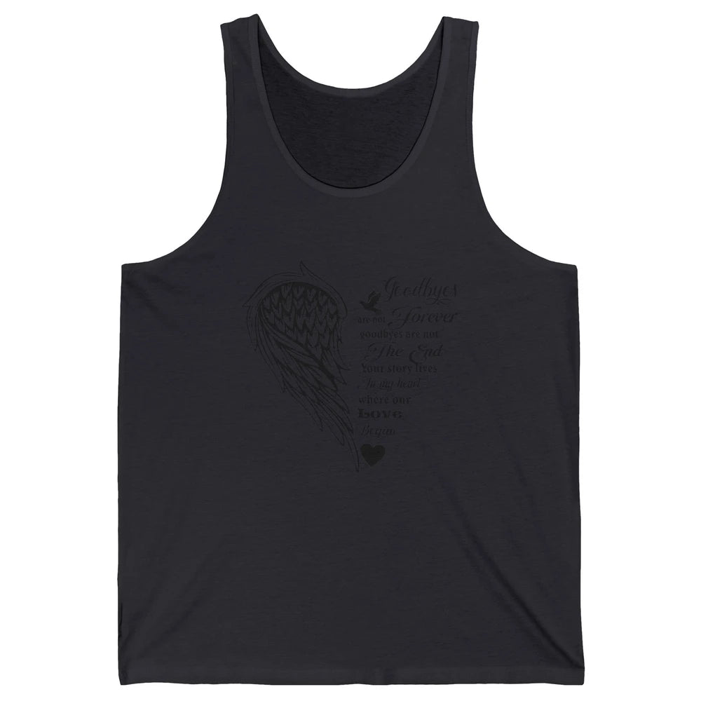 Angel Wing Cardinals Goodbyes Are Not The End Loving Memory Unisex Jersey Tank