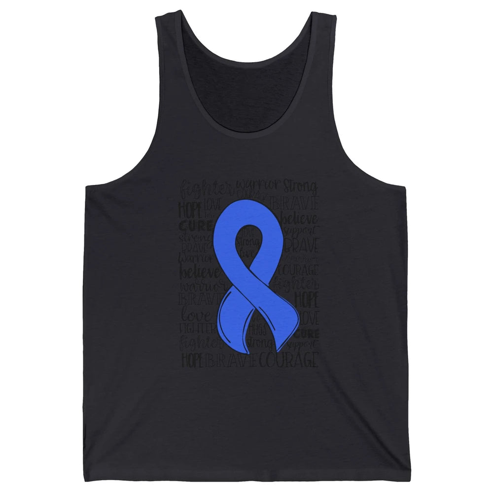 Syringomyelia Awareness Blue Ribbon Hope Love Cure Unisex Jersey Tank