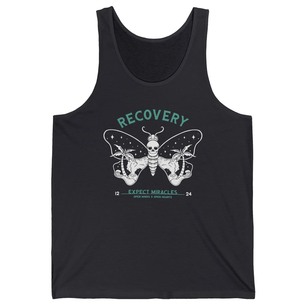 Butterfly Skull Skeleton Addiction Recovery Awareness Gothic Unisex Jersey Tank