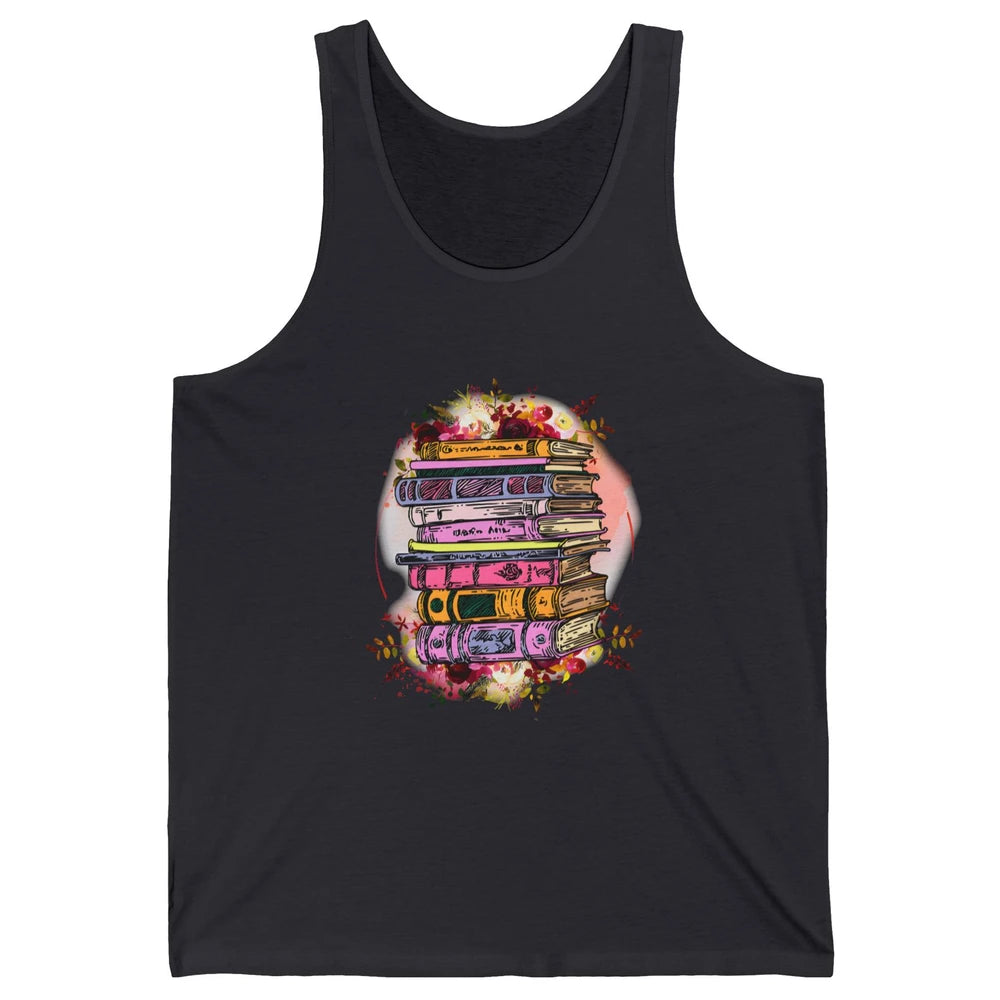 Book Wildflower Floral Aesthetic Librarian Bookworm Bookish Unisex Jersey Tank