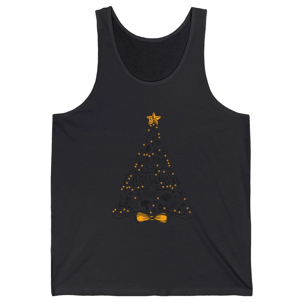 Funny Sewing Merry Christmas Tree Quilting Symbols Christmas Unisex Jersey Tank