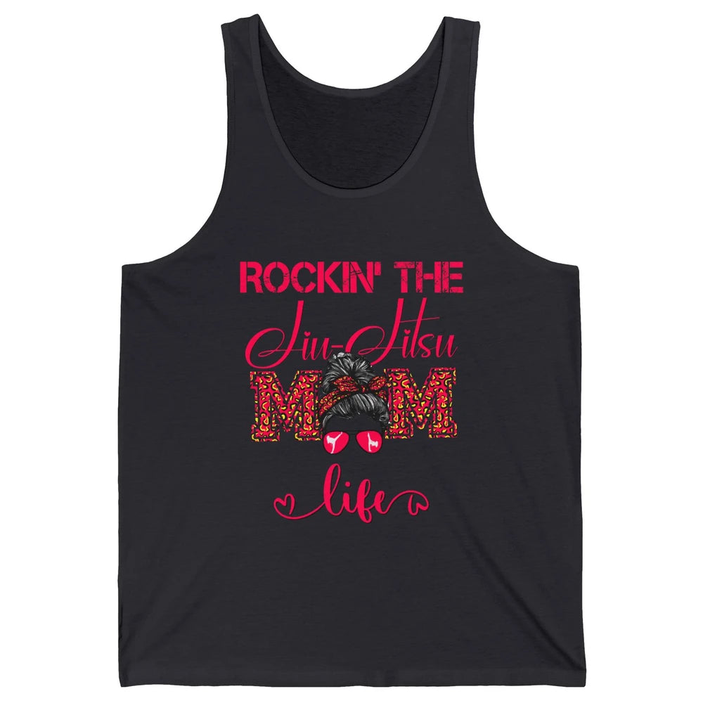 Vintage Messy Bun Jiu Jitsu Mom Life Taekwondo Martial Art Unisex Jersey Tank