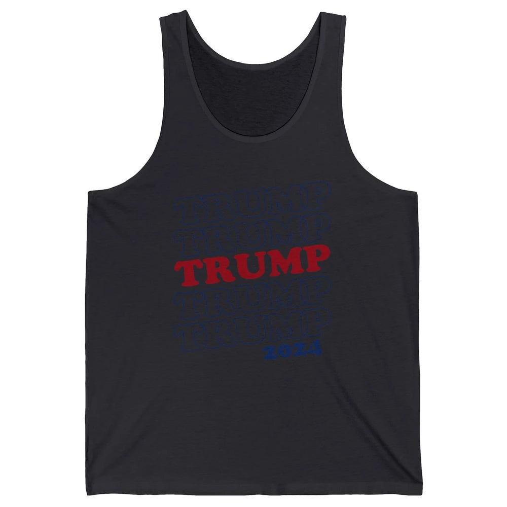 Trump 2024 Election MAGA I'll Be Back US Flag Trump Support Unisex Jersey Tank