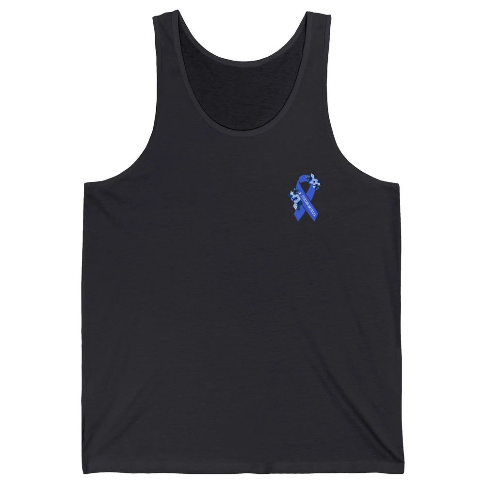 Syringomyelia Awareness Floral Blue Ribbon Rainbow Unisex Jersey Tank