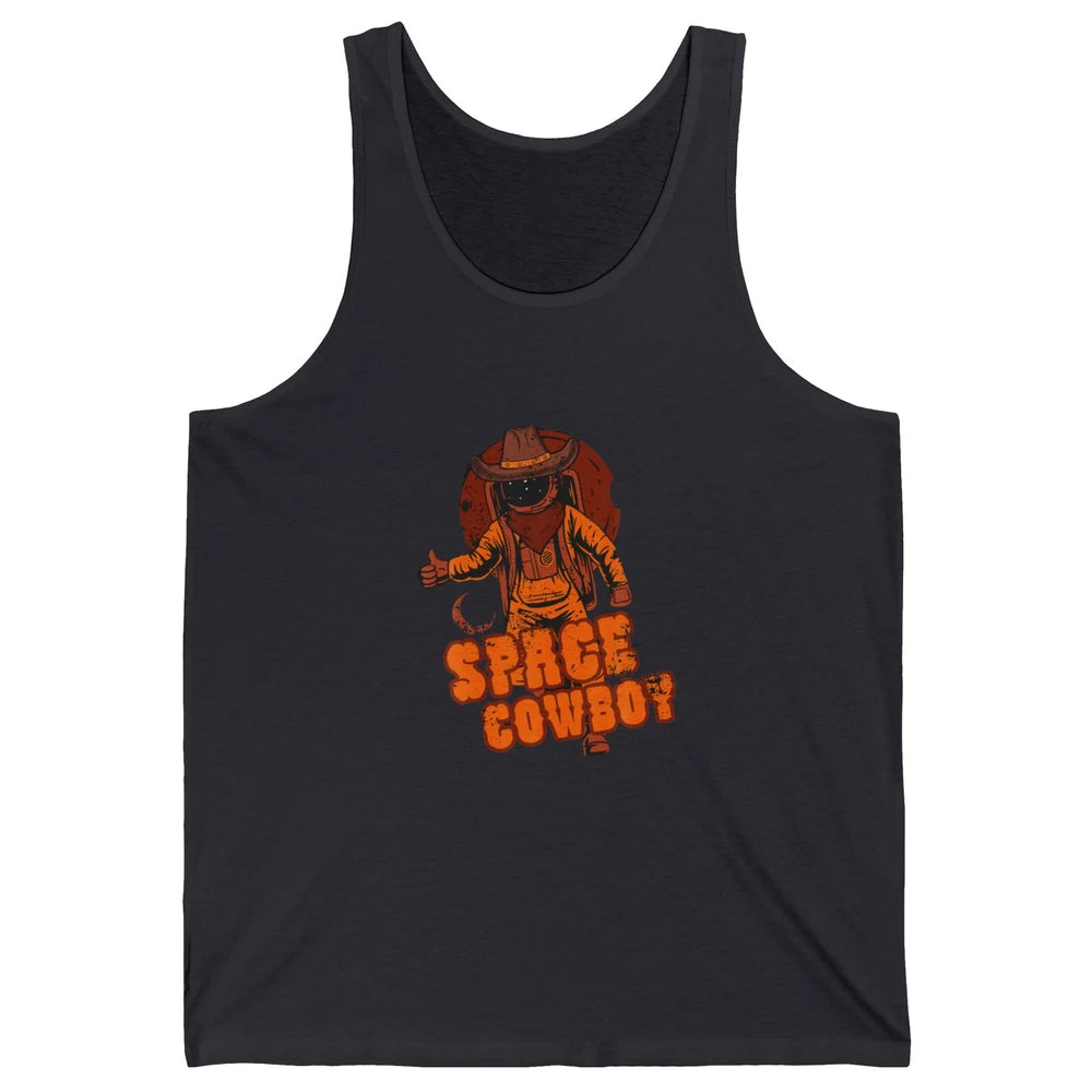 Retro Space Cowboy Cowgirl Rodeo Horse Astronaut Western Unisex Jersey Tank