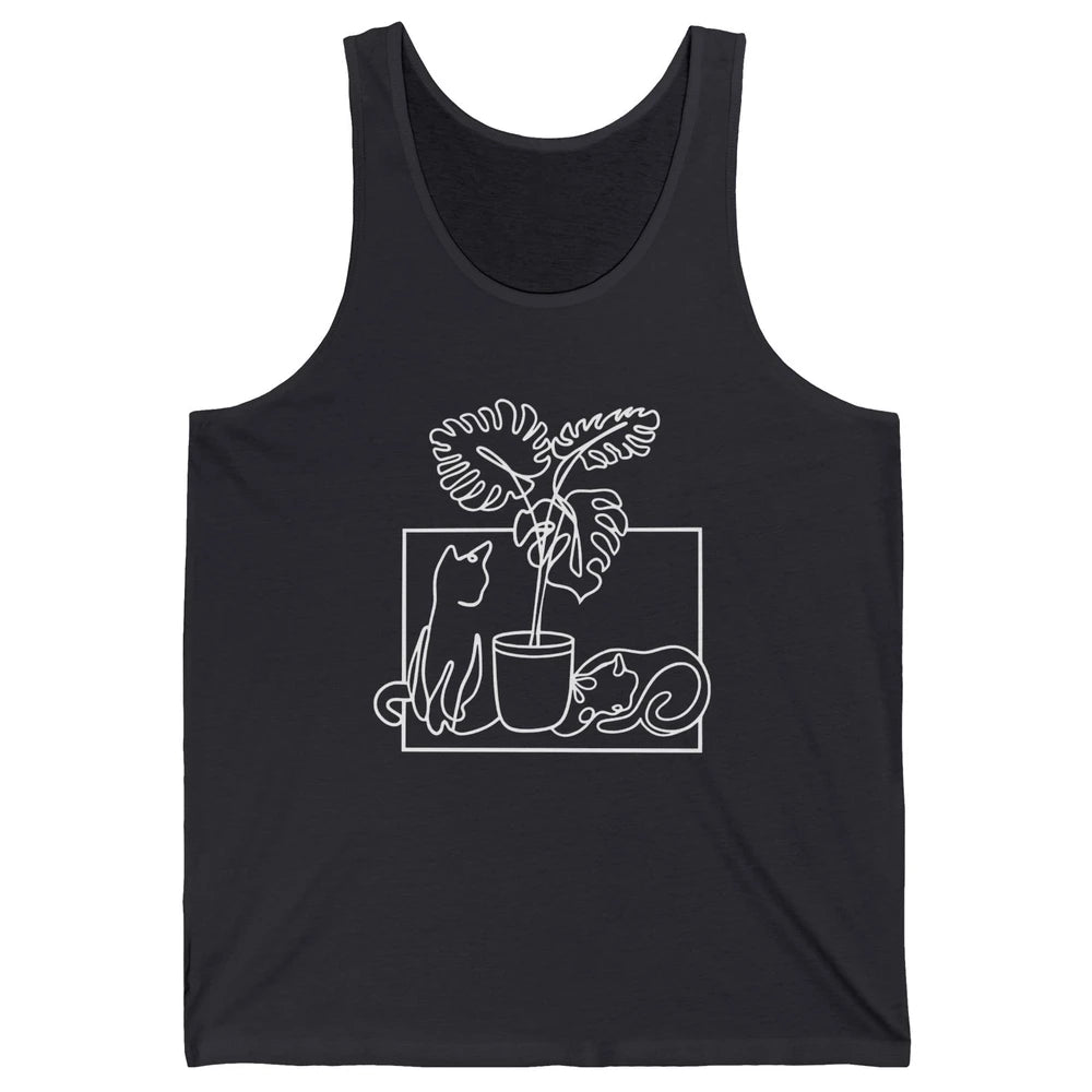 Cat Watering Plants Gardening Cat Lady Planting Cat Lovers Unisex Jersey Tank