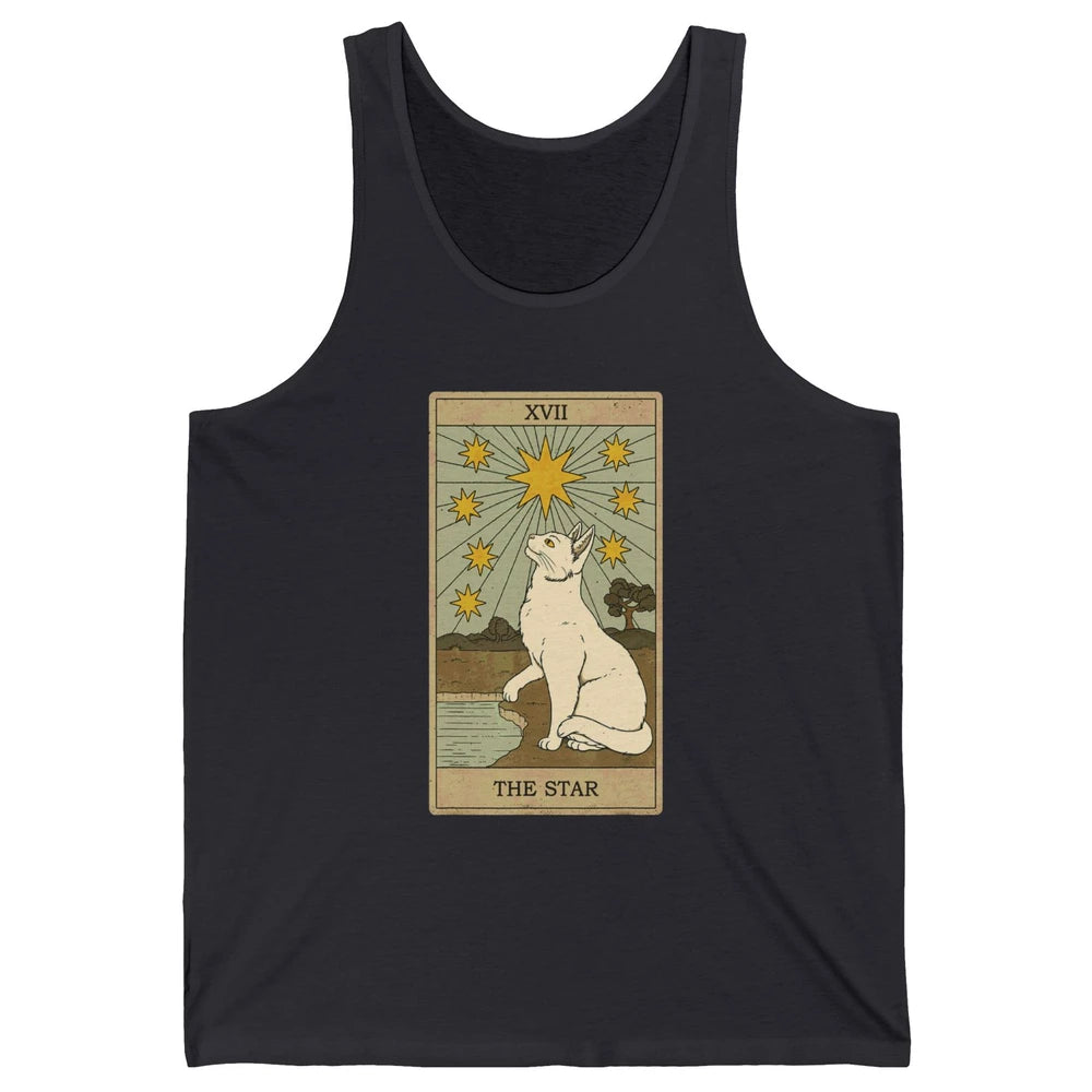 Tarot Card The Star White Cat Retro Mermaid Gothic Vintage Unisex Jersey Tank