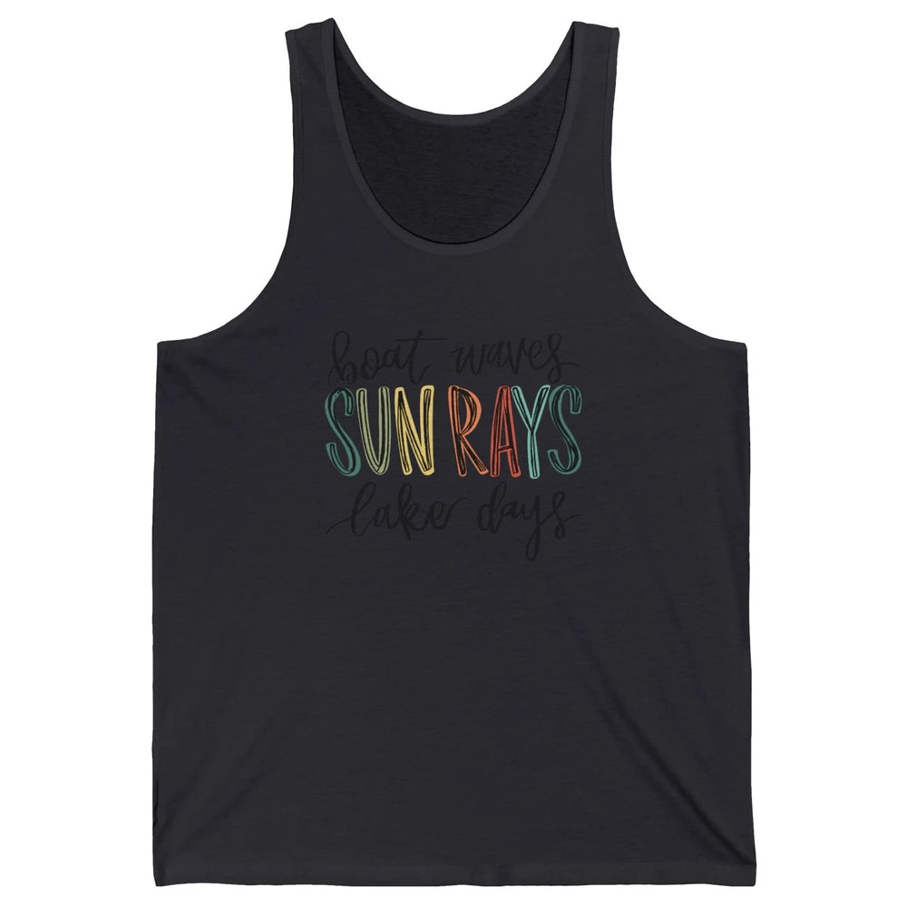 Boat Waves Sun Rays Ain't Nothing Like Lake Days Lake Life Unisex Jersey Tank