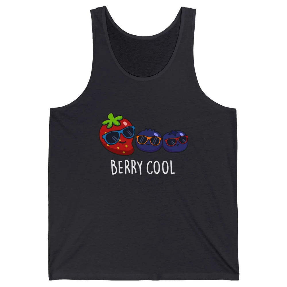 Berry Cool Funny Strawberry Pun Best Friend Summer Retro Unisex Jersey Tank