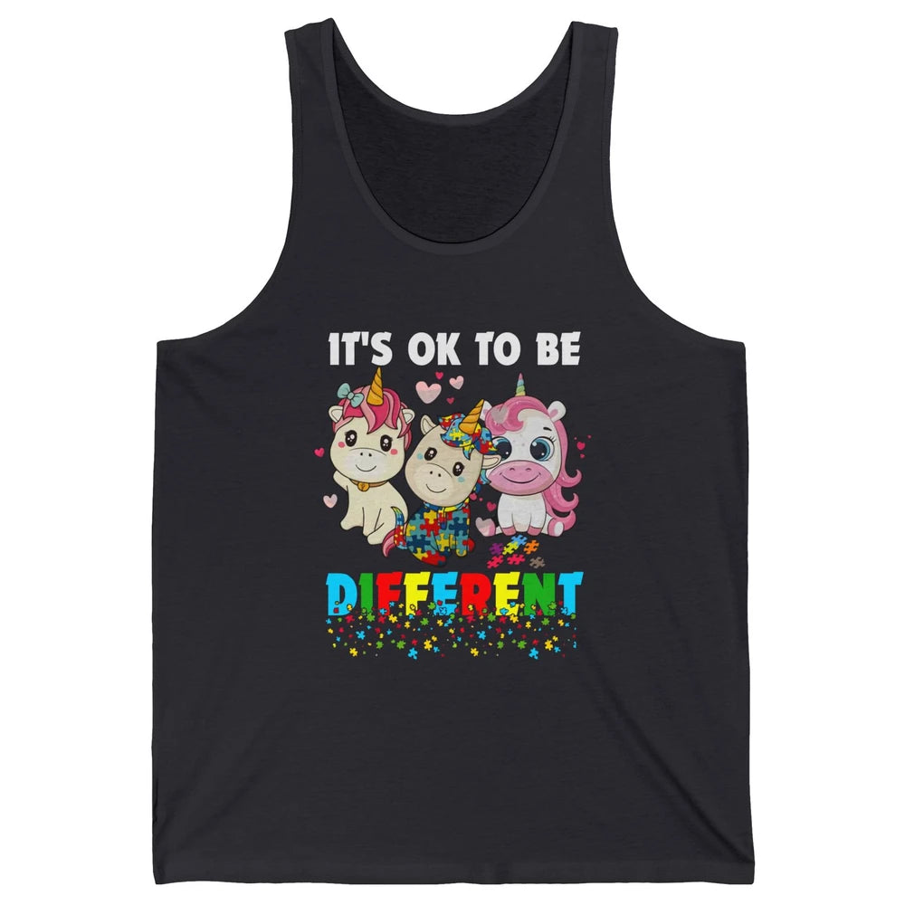 Autism Awareness Puzzles Baby Unicorn Okay To Be Different Unisex Jersey Tank