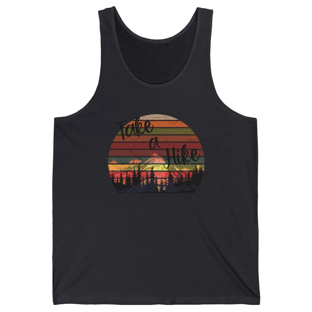 Vintage Take A Hike Sunset Hiker Hiking Camping Lover Gift Unisex Jersey Tank