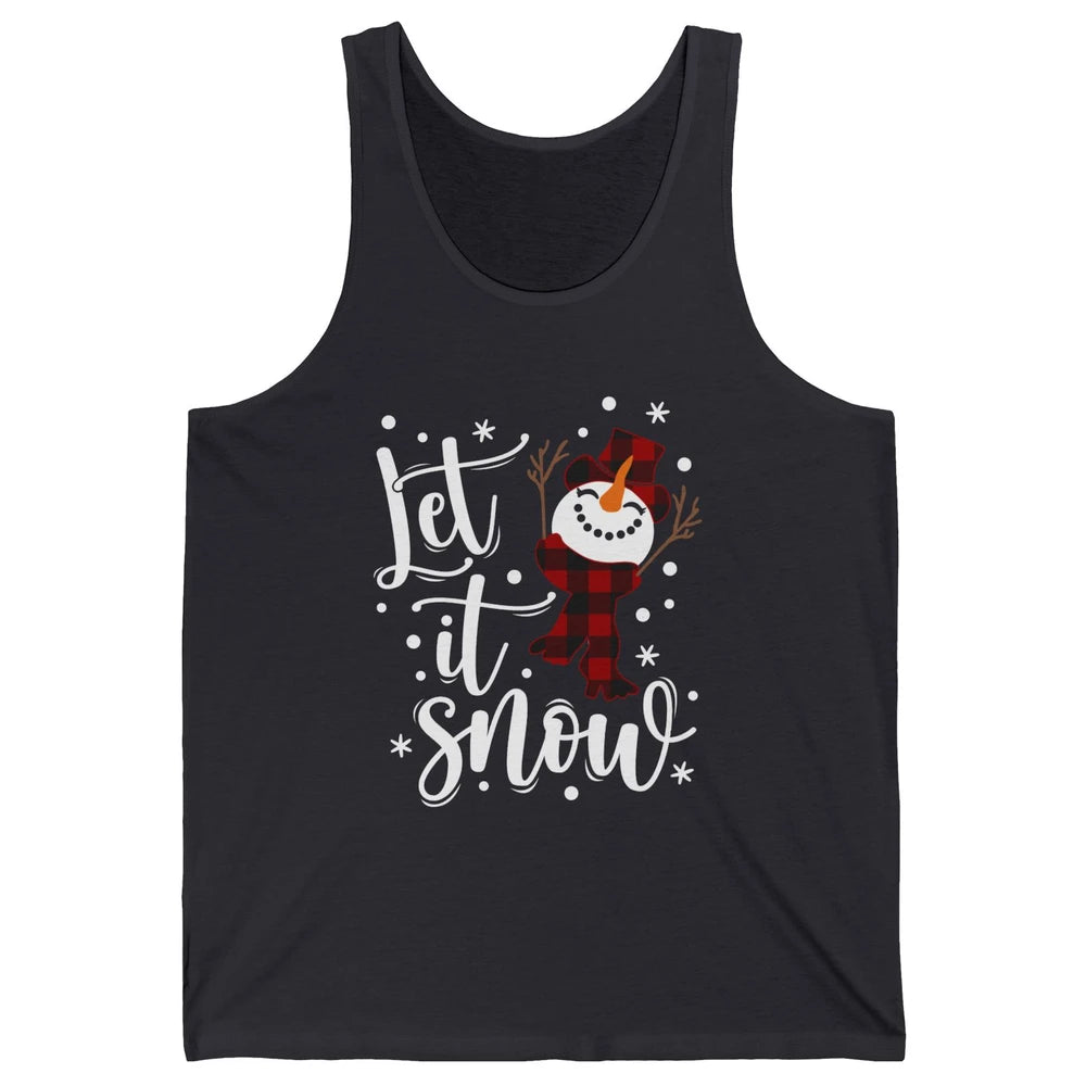 Funny Snowman Let It Snow Snowflakes Merry Christmas Unisex Jersey Tank