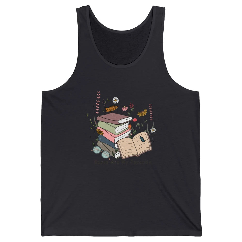 Vintage Books Are My Favorite Floral Bookish Reading Retro Unisex Jersey Tank