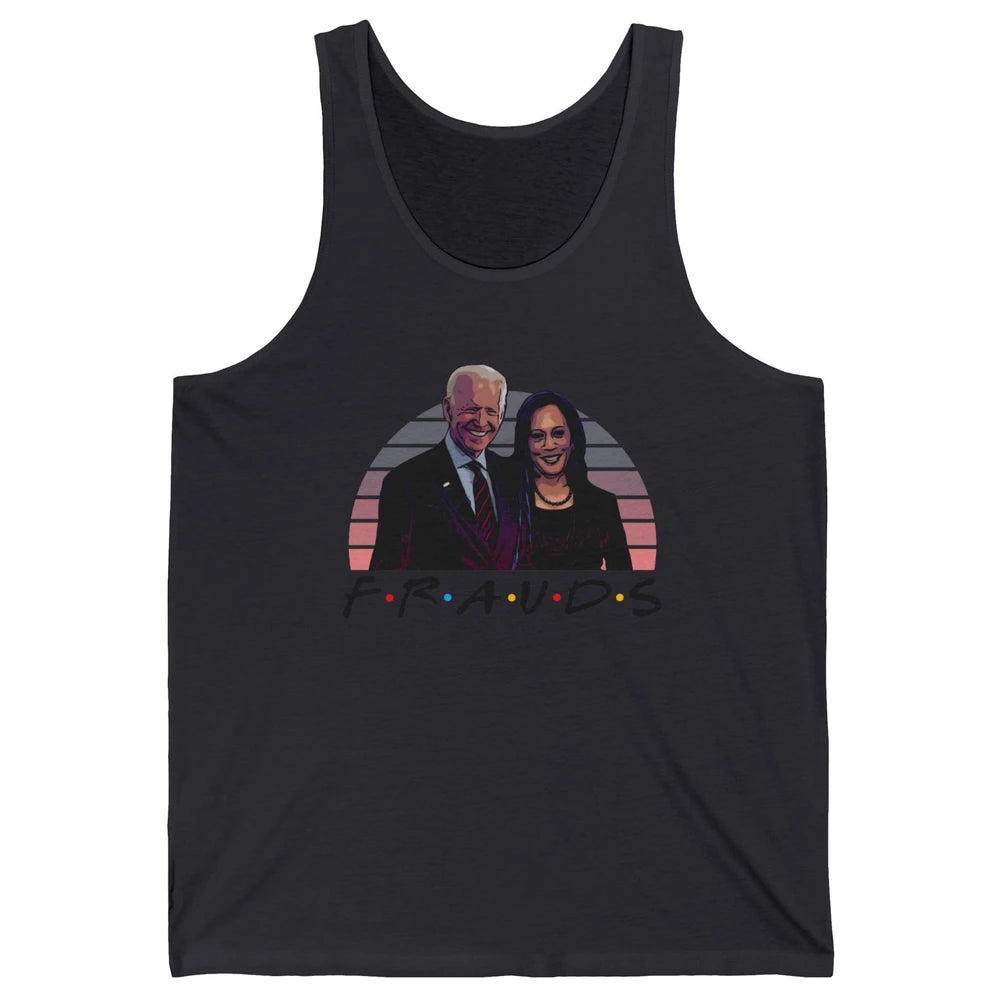 Vintage Joe Biden Frauds Anti Biden Liberals Kamala Harris Unisex Jersey Tank