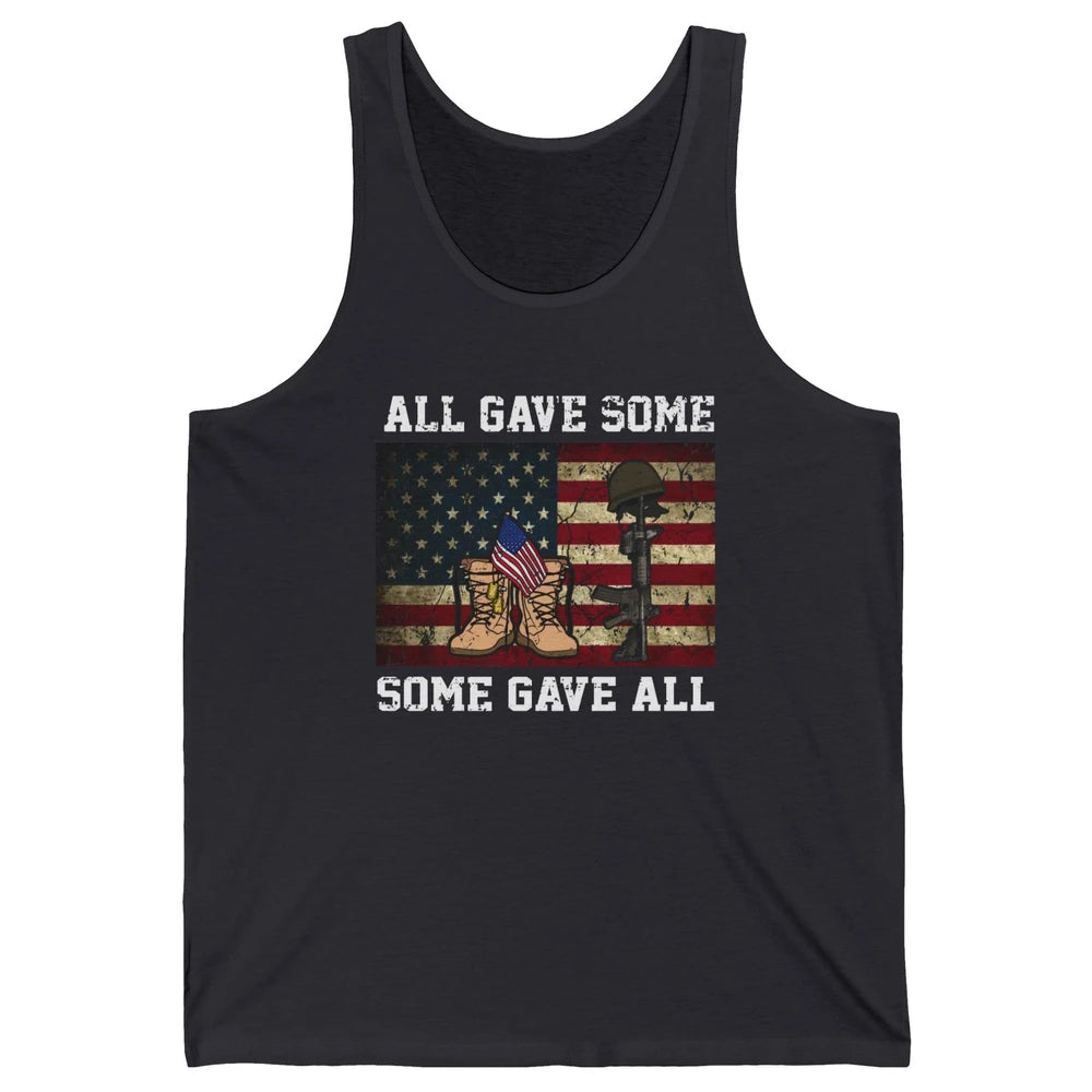 Retro US Veteran All Gave Some Some Gave All Memorial Day Unisex Jersey Tank