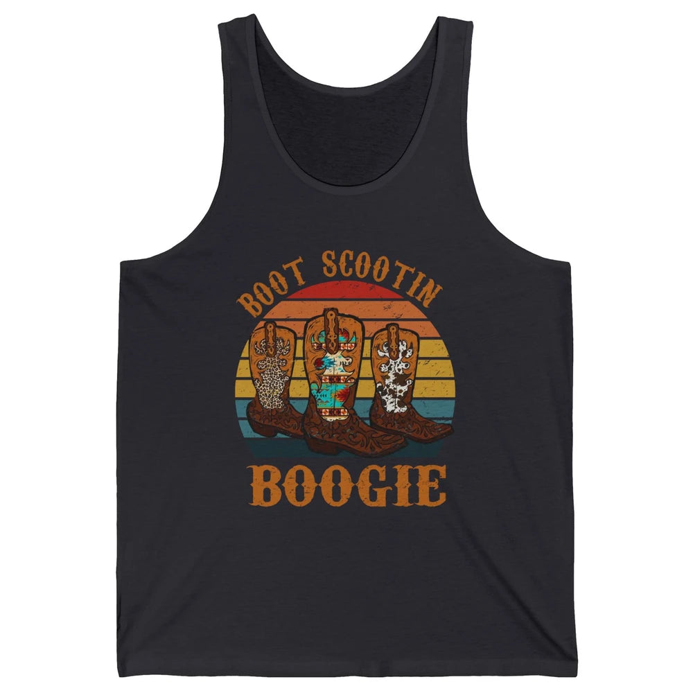 Vintage Cowboy Boots Scooting Boogie Western Country Cowgirl Unisex Jersey Tank