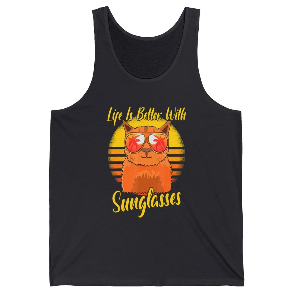 Better Sunglasses Orange Cat Summer Holiday Beach Vacation Unisex Jersey Tank