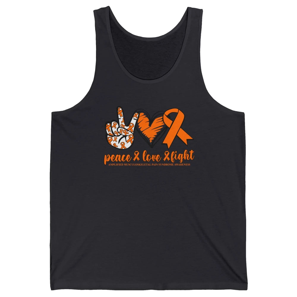 Amplified Musculoskeletal Pain Syndrome Peace Love Fight Unisex Jersey Tank