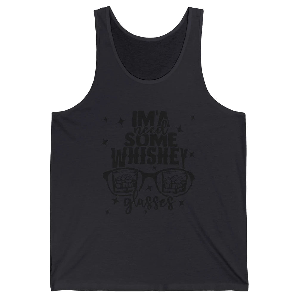 Whiskey Glasses Drink Whiskey See World Through Wine Glasses Unisex Jersey Tank