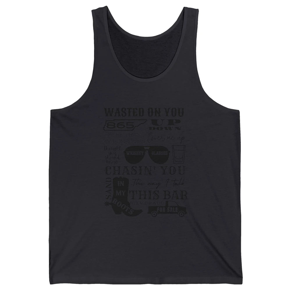 Retro Sands In My Boots Wasted On You Western Country Music Unisex Jersey Tank