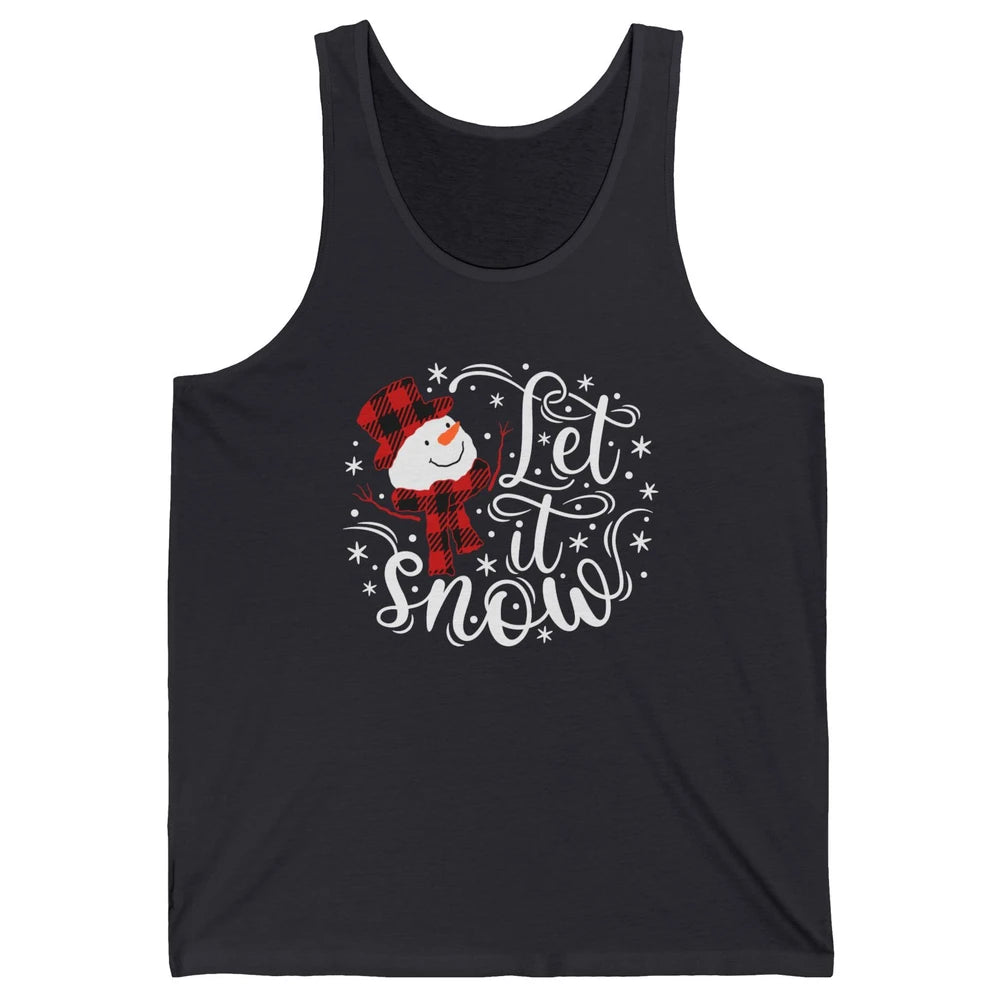 Funny Snowman Let It Snow Snowflakes Holiday Merry Christmas Unisex Jersey Tank