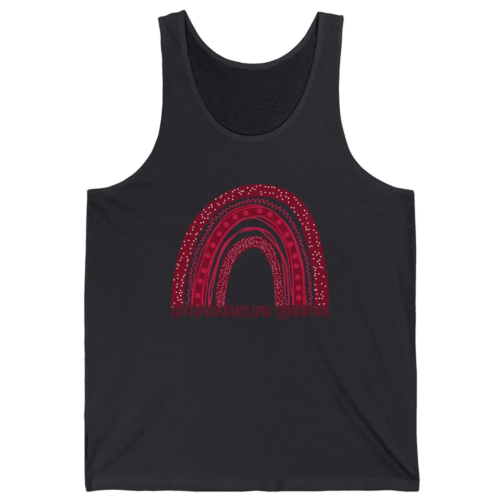 Antiphospholipid Syndrome Awareness APS Burgundy Rainbow Unisex Jersey Tank