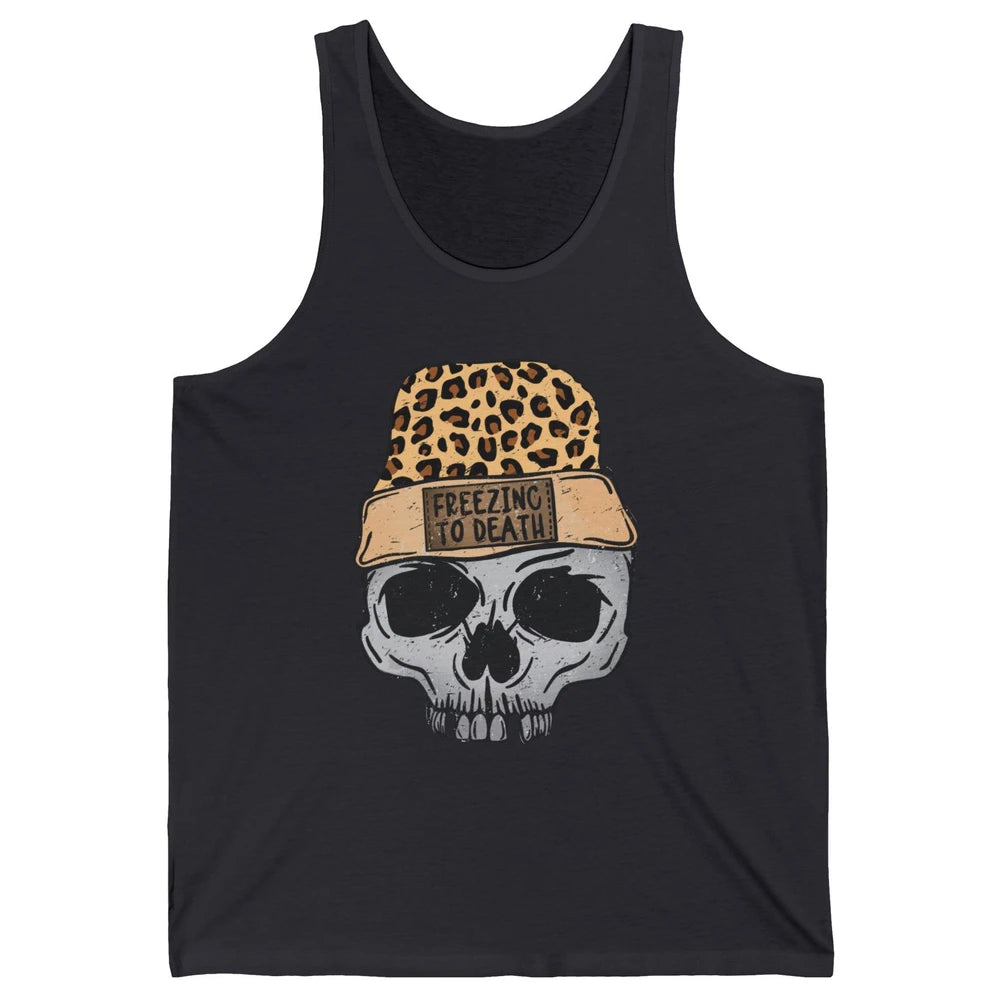 Funny Leopard Skull Freezing To Death Funny Christmas Winter Unisex Jersey Tank